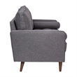 Pemberly Row Compact Upholstered Tufted Loveseat with Wooden Legs in Dark Gray