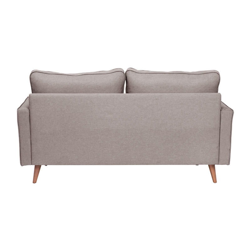Pemberly Row Compact Upholstered Tufted Loveseat with Wooden Legs in Slate Gray