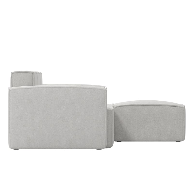 Pemberly Row 4 Piece Modular Sectional Sofa with Ottoman in Cream