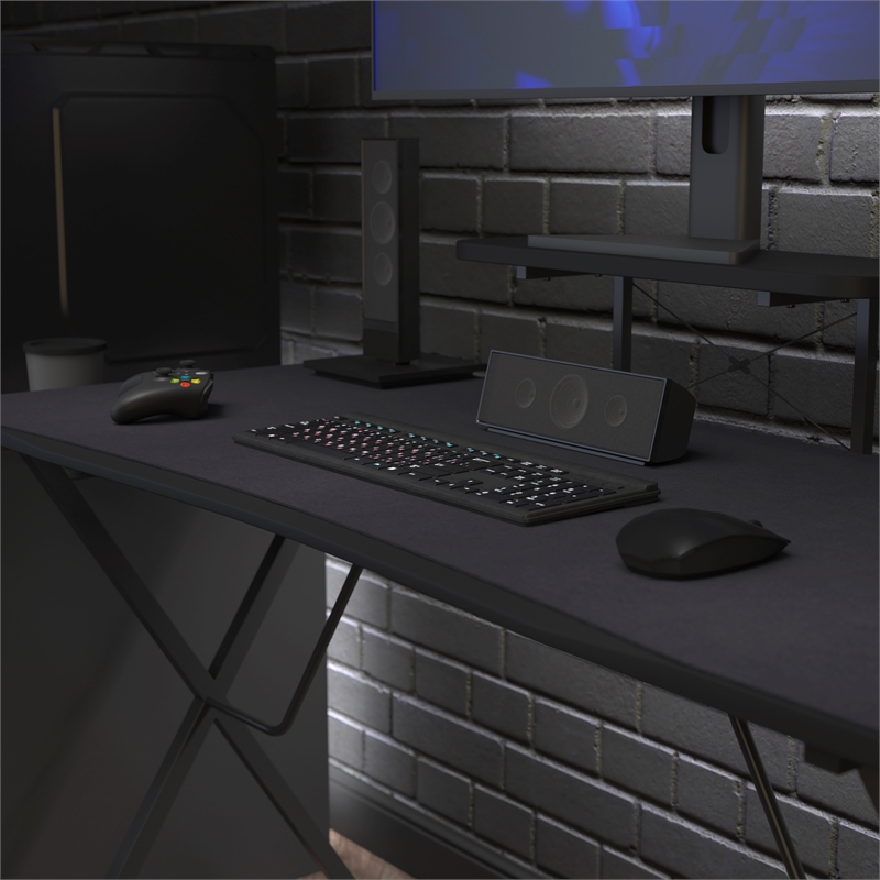 Pemberly Row Full Desktop Anti-Slip Rubber Mouse Pad with Micro Weave in Black