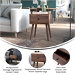 Pemberly Row Mid-Century Modern Nightstand with Soft Close Drawer in Dark Walnut