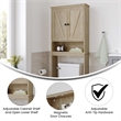 Pemberly Row Over the Toilet Cabinet with Shelves & Magnetic Doors in Brown