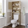 Pemberly Row Over the Toilet Cabinet with Shelves & Magnetic Doors in Brown