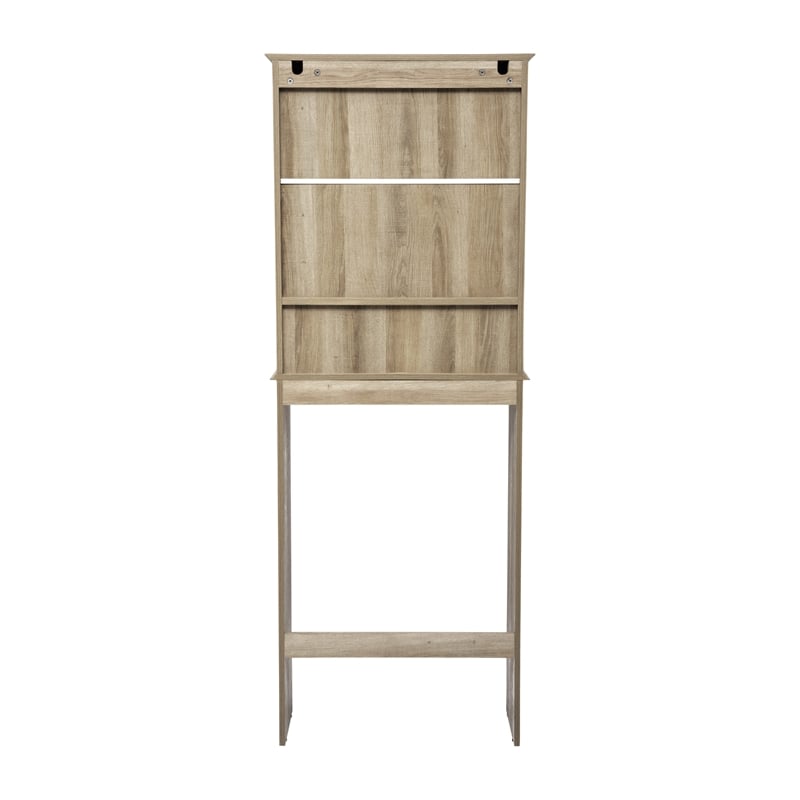 Pemberly Row Over the Toilet Cabinet with Shelves & Magnetic Doors in Brown