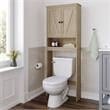 Pemberly Row Over the Toilet Cabinet with Shelves & Magnetic Doors in Brown