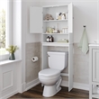 Pemberly Row Over the Toilet Cabinet with Shelves & Magnetic Doors in White
