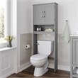 Pemberly Row Over the Toilet Cabinet with Shelves & Magnetic Doors in Gray