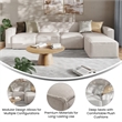 Pemberly Row 5 Piece Modular Sectional Sofa with Ottoman in Cream