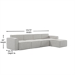 Pemberly Row 5 Piece Modular Sectional Sofa with Ottoman in Cream
