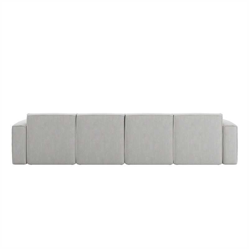 Pemberly Row 5 Piece Modular Sectional Sofa with Ottoman in Cream