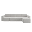 Pemberly Row 5 Piece Modular Sectional Sofa with Ottoman in Cream