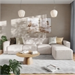Pemberly Row 5 Piece Modular Sectional Sofa with Ottoman in Cream