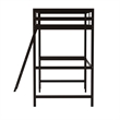 Pemberly Row Twin Wood Slat Loft Bed with Integrated Desk and Ladder in Espresso