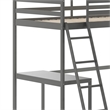 Pemberly Row Twin Wood Slat Loft Bed with Integrated Desk & Ladder in Light Gray