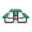 Pemberly Row 8' Rectangular Expanded Mesh Metal Outdoor Picnic Table in Black