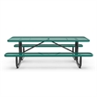 Pemberly Row 8' Rectangular Expanded Mesh Metal Outdoor Picnic Table in Black