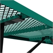 Pemberly Row 8' Rectangular Expanded Mesh Metal Outdoor Picnic Table in Black
