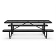 Pemberly Row 8' Expanded Mesh Metal Picnic Table with Anchors in Black