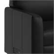 Pemberly Row LeatherSoft Sofa with Charging Station and Stitched Frame in Black