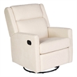 Pemberly Row Manual Rocking Recliner with 360 Swivel and Glide in Cream