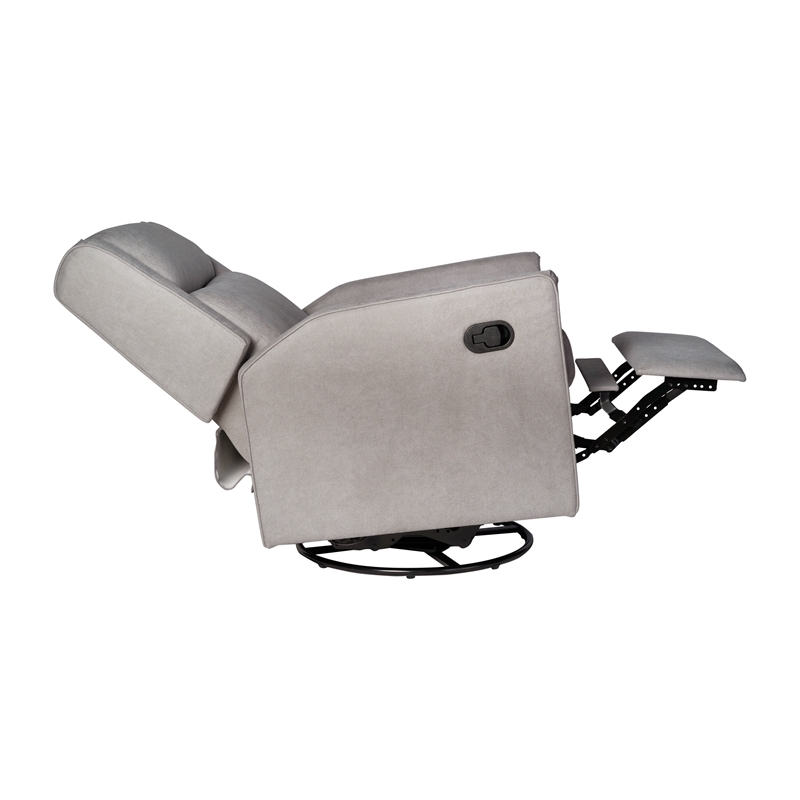 Pemberly Row Manual Rocking Recliner with 360 Swivel and Glide in Light Gray