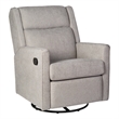 Pemberly Row Manual Rocking Recliner with 360 Swivel and Glide in Light Gray