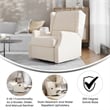 Pemberly Row Wingback Manual Rocking Glider Recliner with 360 Swivel in Cream