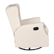 Pemberly Row Wingback Manual Rocking Glider Recliner with 360 Swivel in Cream