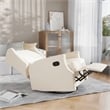 Pemberly Row Wingback Manual Rocking Glider Recliner with 360 Swivel in Cream