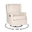 Pemberly Row Wingback Manual Rocking Glider Recliner with 360 Swivel in Cream