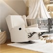 Pemberly Row Wingback Manual Rocking Glider Recliner with 360 Swivel in Cream