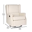 Pemberly Row Wingback Manual Rocking Glider Recliner with 360 Swivel in Cream