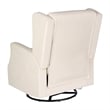 Pemberly Row Wingback Manual Rocking Glider Recliner with 360 Swivel in Cream