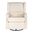 Pemberly Row Wingback Manual Rocking Glider Recliner with 360 Swivel in Cream