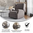 Pemberly Row Wingback Manual Rocking Glider Recliner with 360 Swivel - Dark Gray