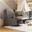Pemberly Row Wingback Manual Rocking Glider Recliner with 360 Swivel - Dark Gray