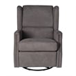 Pemberly Row Wingback Manual Rocking Glider Recliner with 360 Swivel - Dark Gray