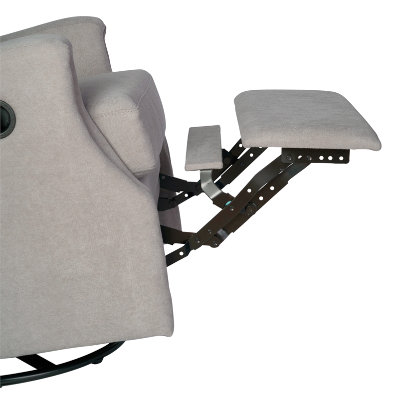 Pemberly Row Wingback Manual Rocking Glider Recliner with 360 Swivel