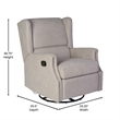 Pemberly Row Wingback Manual Rocking Glider Recliner with 360 Swivel