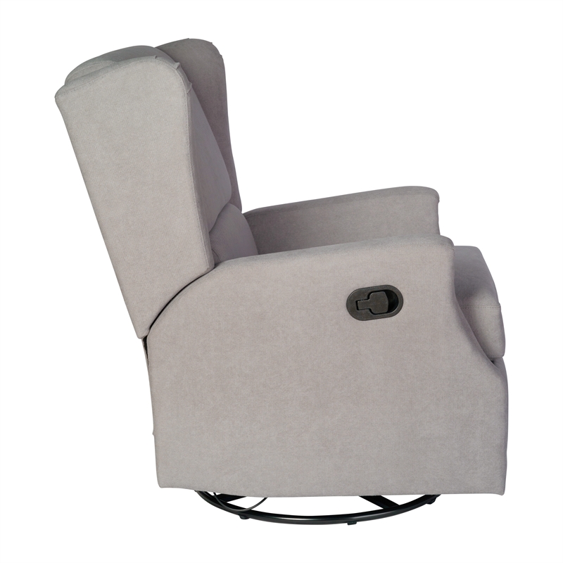 Pemberly Row Wingback Manual Rocking Glider Recliner with 360 Swivel