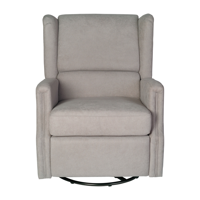 Pemberly Row Wingback Manual Rocking Glider Recliner with 360 Swivel