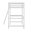 Pemberly Row Twin Wood Slat Loft Bed with Integrated Desk and Ladder in White
