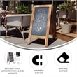 Pemberly Row Rustic Brown Wood A-Frame Magnetic Chalkboard Set with Markers