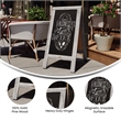 Pemberly Row 40x20 Freestanding Graywash Wood A-Frame Magnetic Chalkboard