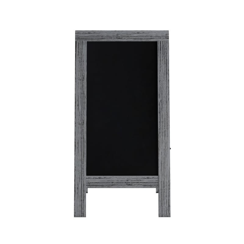 Pemberly Row 40x20 Freestanding Graywash Wood A-Frame Magnetic Chalkboard