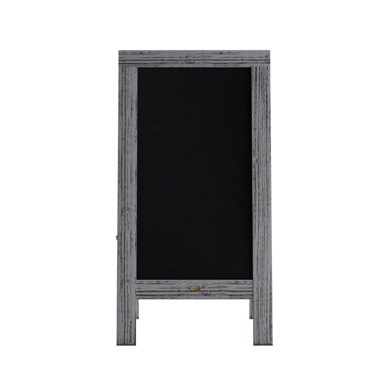 Pemberly Row 40x20 Freestanding Graywash Wood A-Frame Magnetic Chalkboard