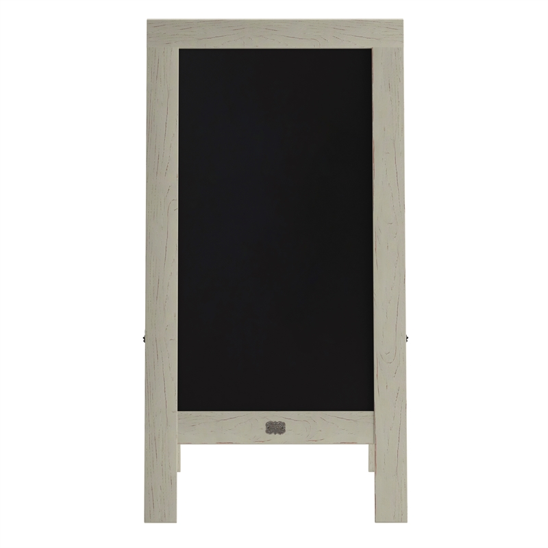 Pemberly Row 40x20 Freestanding White Wood A-Frame Magnetic Chalkboard