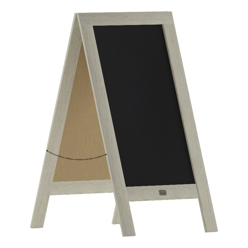 Pemberly Row 40x20 Freestanding White Wood A-Frame Magnetic Chalkboard
