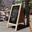 Pemberly Row 40x20 Freestanding Weathered Wood A-Frame Magnetic Chalkboard