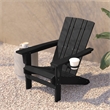 Pemberly Row All-Weather Adirondack Chair with Swiveling Cupholder in Black